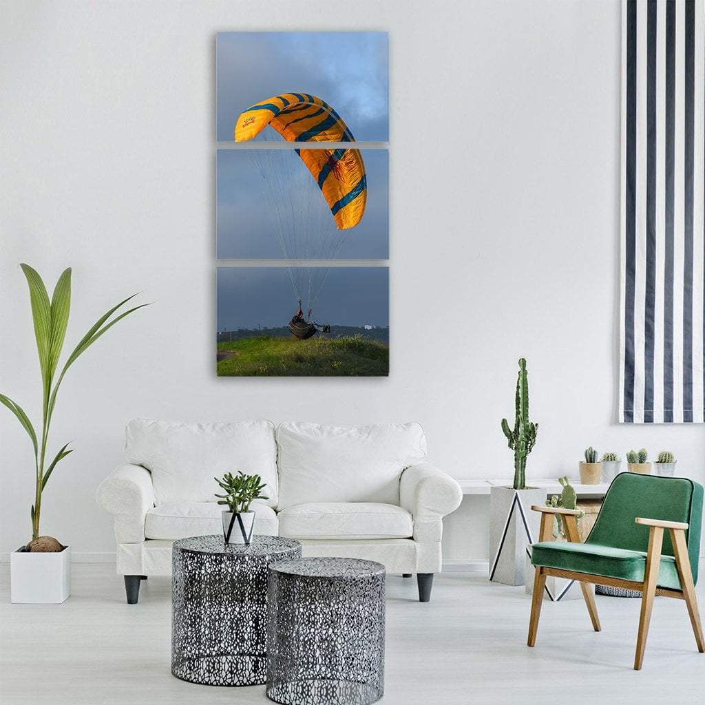 Parachute Flying In Sky Vertical Canvas Wall Art-3 Vertical-Gallery Wrap-12" x 25"-Tiaracle