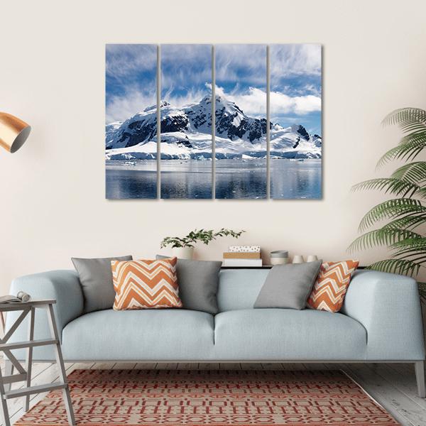 Paradise Bay In Antarctica Canvas Wall Art-4 Horizontal-Gallery Wrap-34" x 24"-Tiaracle