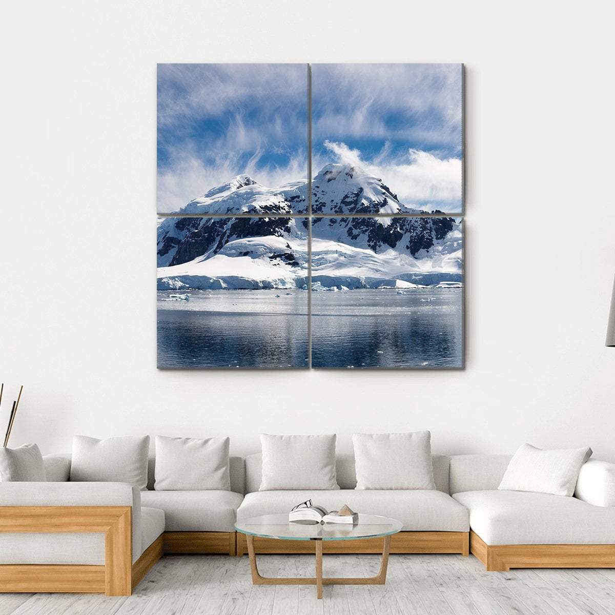 Paradise Bay In Antarctica Canvas Wall Art-4 Square-Gallery Wrap-17" x 17"-Tiaracle