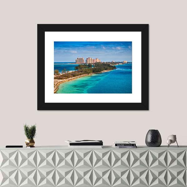 Paradise Island In Nassau Bahamas Panoramic Canvas Wall Art-1 Piece-36" x 12"-Tiaracle