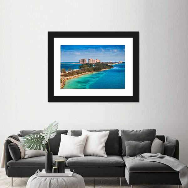 Paradise Island In Nassau Bahamas Panoramic Canvas Wall Art-1 Piece-36" x 12"-Tiaracle