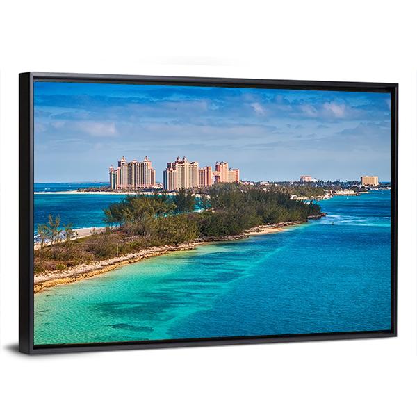 Paradise Island In Nassau Bahamas Panoramic Canvas Wall Art-1 Piece-36" x 12"-Tiaracle