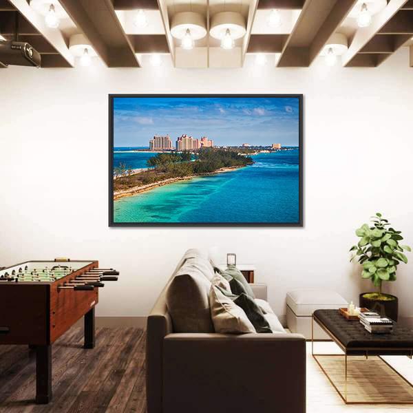 Paradise Island In Nassau Bahamas Panoramic Canvas Wall Art-1 Piece-36" x 12"-Tiaracle