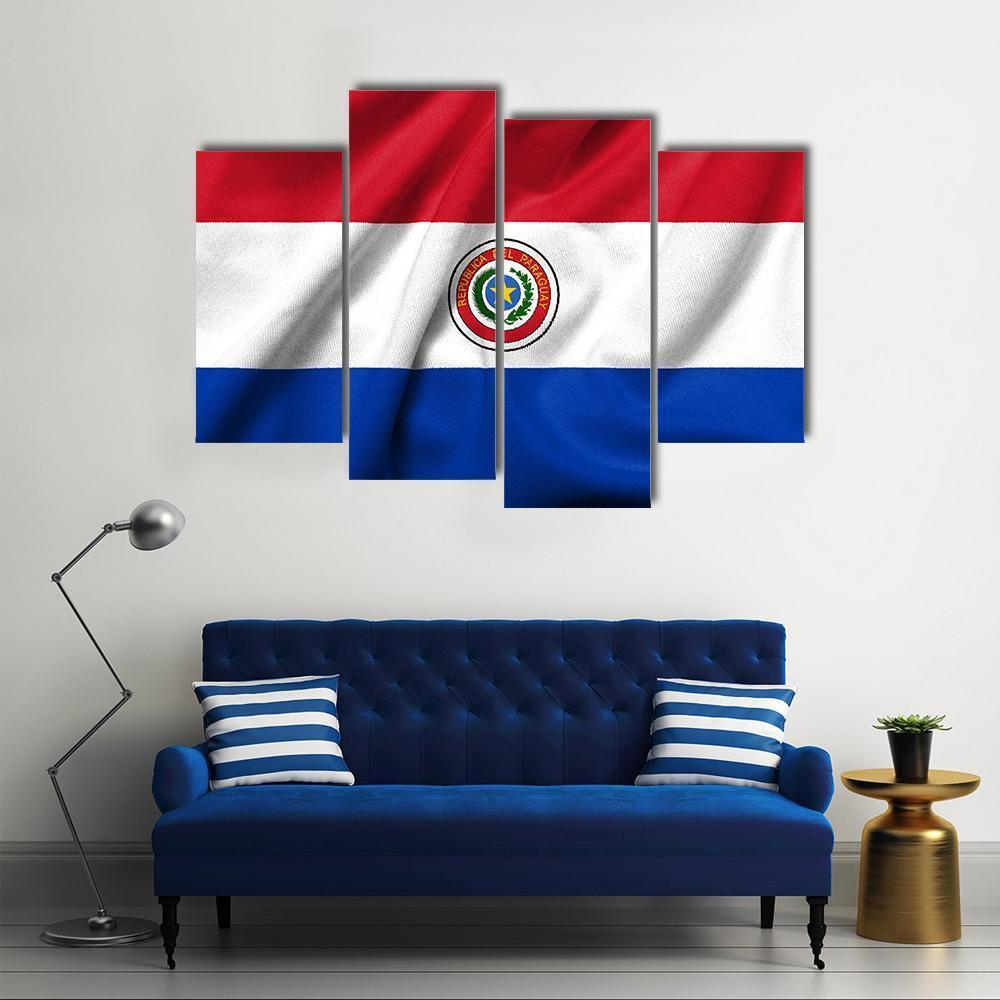 Paraguay Flag Canvas Wall Art-4 Pop-Gallery Wrap-50" x 32"-Tiaracle