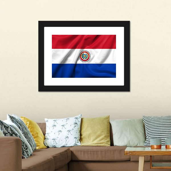 Paraguay Flag Canvas Wall Art-3 Horizontal-Gallery Wrap-25" x 16"-Tiaracle