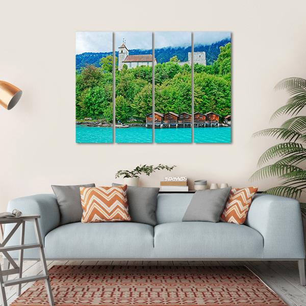 Parish Church At Lake Brienz Canvas Wall Art-1 Piece-Gallery Wrap-36" x 24"-Tiaracle