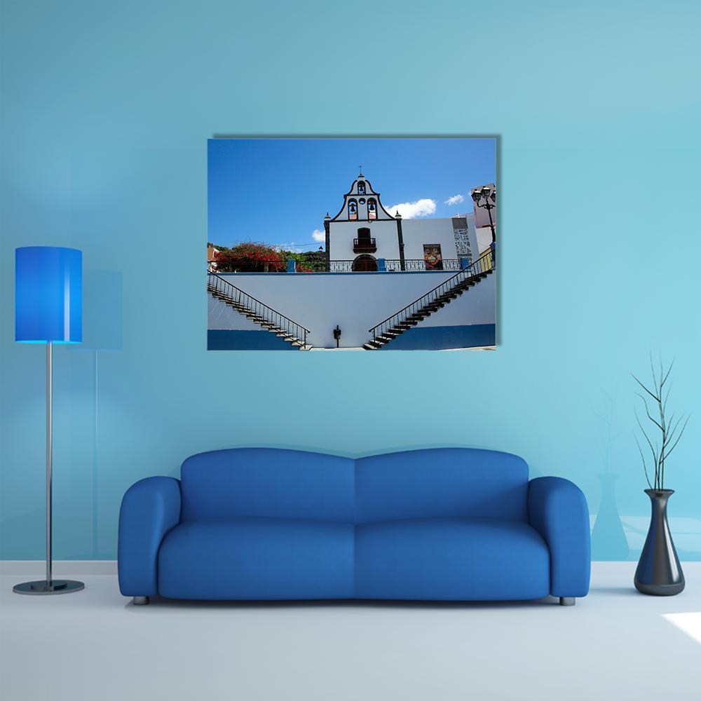 Parish Church Of San Miguel Canvas Wall Art-4 Horizontal-Gallery Wrap-34" x 24"-Tiaracle