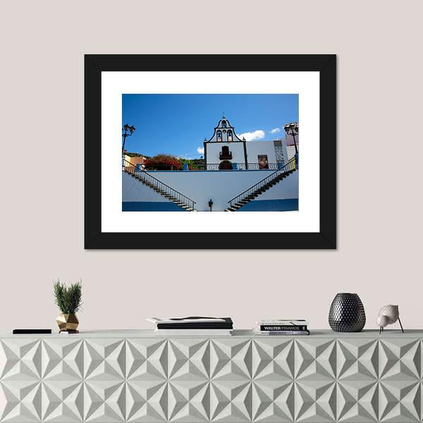 Parish Church Of San Miguel Canvas Wall Art-1 Piece-Framed Print-20" x 16"-Tiaracle
