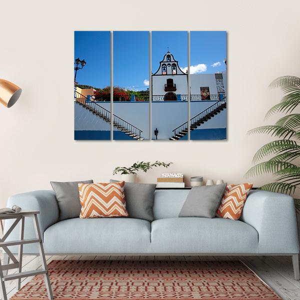 Parish Church Of San Miguel Canvas Wall Art-4 Horizontal-Gallery Wrap-34" x 24"-Tiaracle