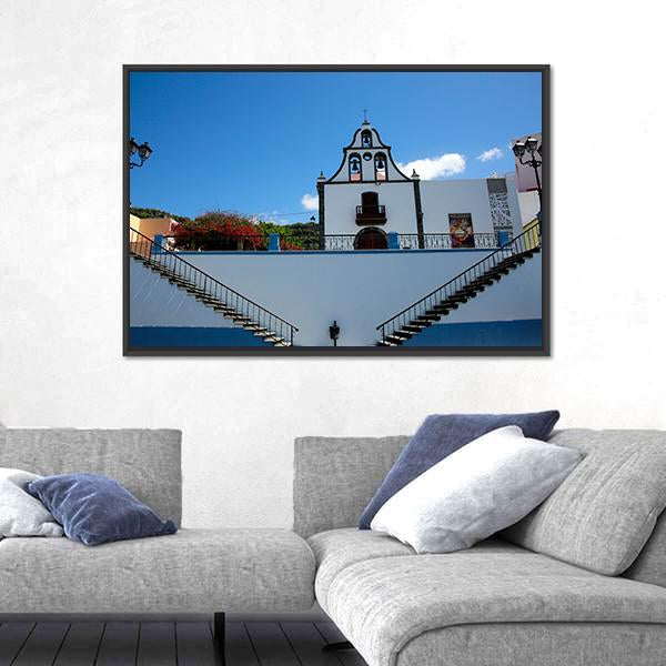 Parish Church Of San Miguel Canvas Wall Art-3 Horizontal-Gallery Wrap-25" x 16"-Tiaracle
