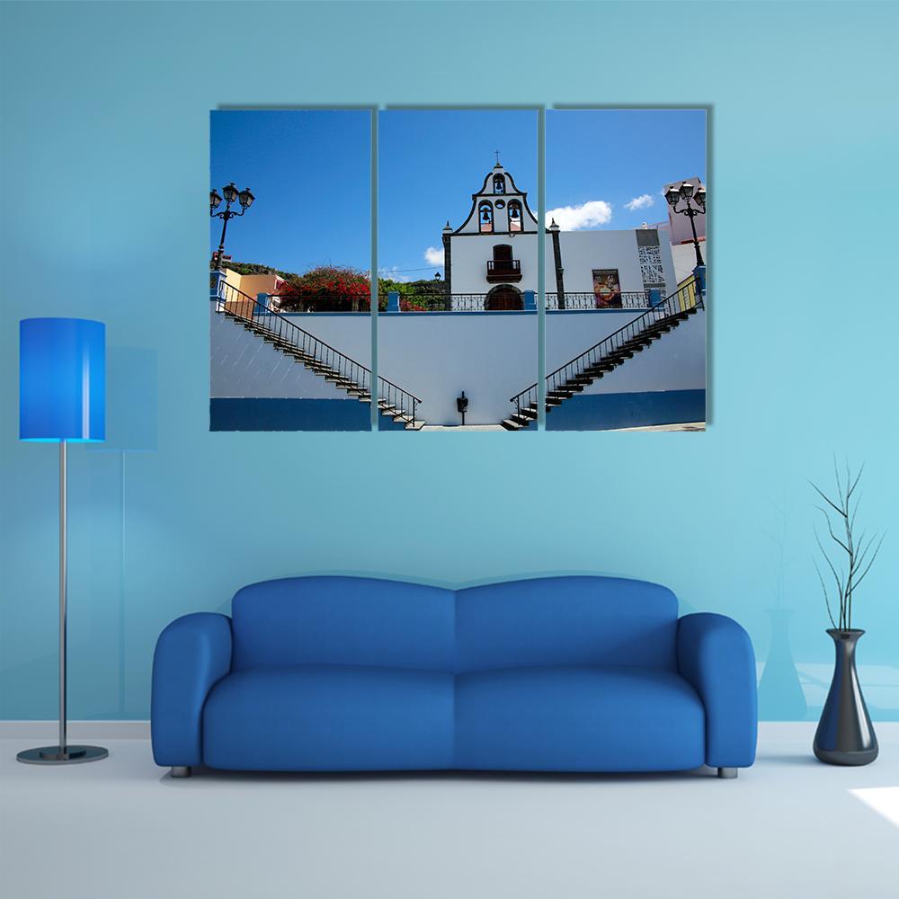 Parish Church Of San Miguel Canvas Wall Art-3 Horizontal-Gallery Wrap-37" x 24"-Tiaracle