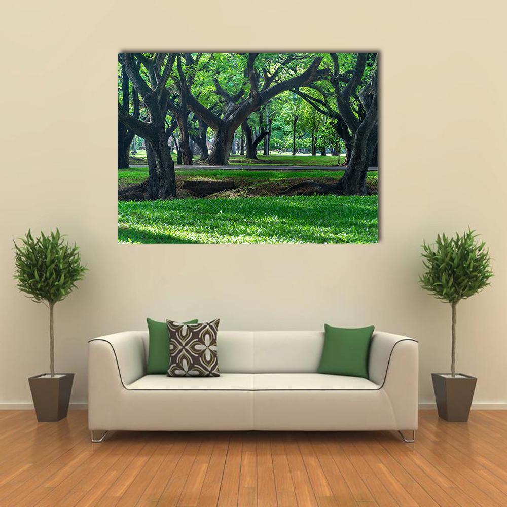 Park At Sukhothai In Thailand Canvas Wall Art-4 Horizontal-Gallery Wrap-34" x 24"-Tiaracle