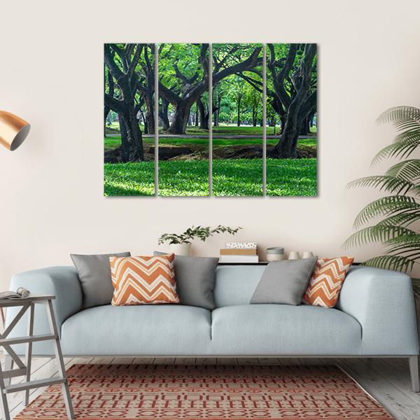 Park At Sukhothai In Thailand Canvas Wall Art-4 Horizontal-Gallery Wrap-34" x 24"-Tiaracle