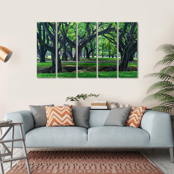 Park At Sukhothai In Thailand Canvas Wall Art-5 Horizontal-Gallery Wrap-22" x 12"-Tiaracle