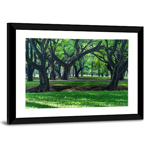 Park At Sukhothai In Thailand Canvas Wall Art-3 Horizontal-Gallery Wrap-25" x 16"-Tiaracle