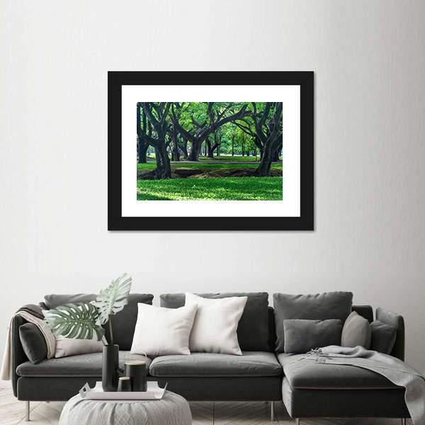 Park At Sukhothai In Thailand Canvas Wall Art-3 Horizontal-Gallery Wrap-25" x 16"-Tiaracle