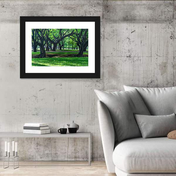 Park At Sukhothai In Thailand Canvas Wall Art-3 Horizontal-Gallery Wrap-25" x 16"-Tiaracle