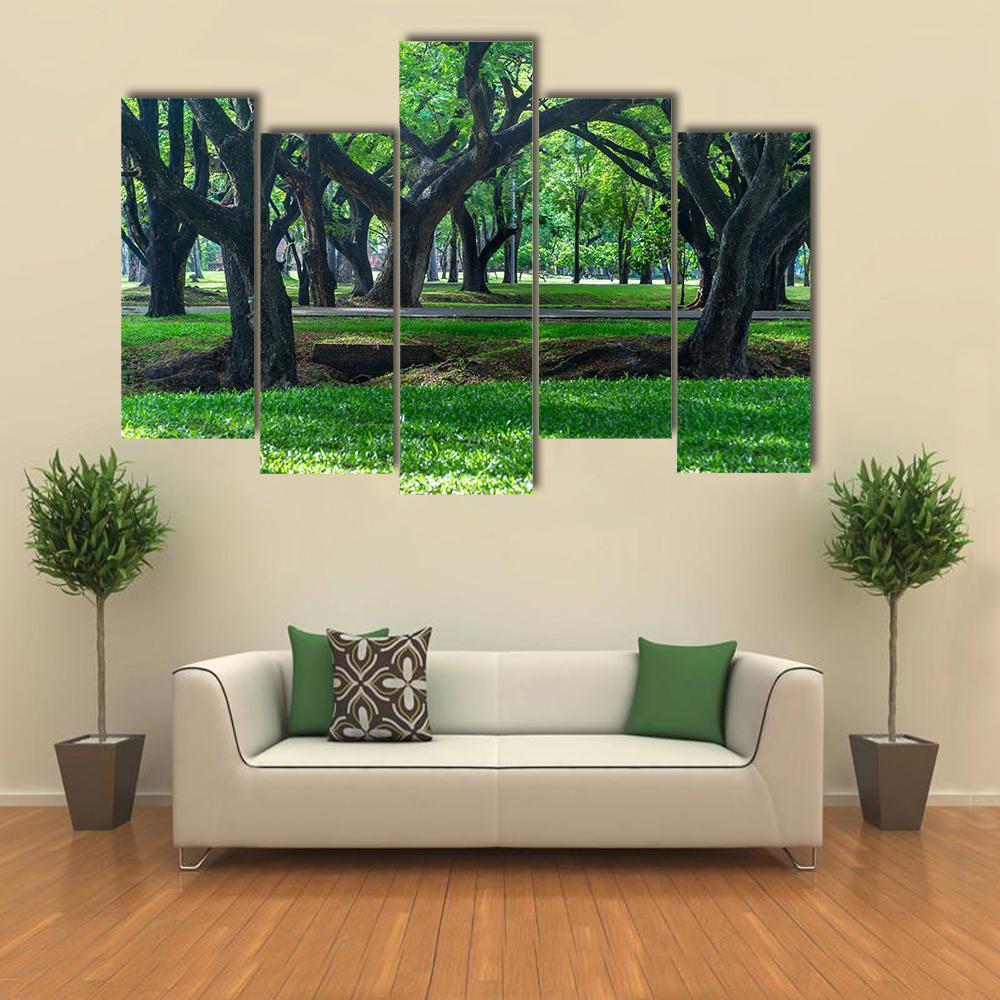 Park At Sukhothai In Thailand Canvas Wall Art-5 Pop-Gallery Wrap-47" x 32"-Tiaracle