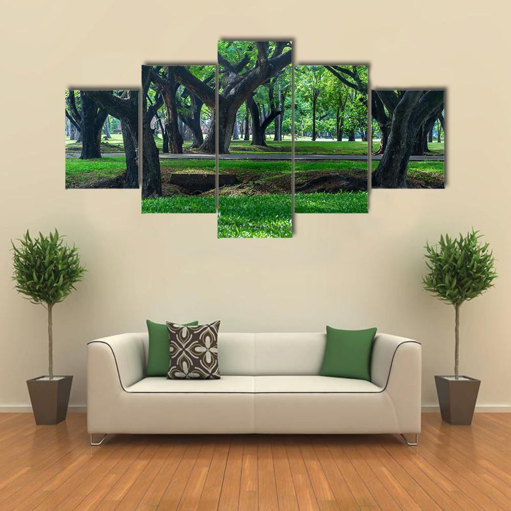 Park At Sukhothai In Thailand Canvas Wall Art-5 Star-Gallery Wrap-62" x 32"-Tiaracle