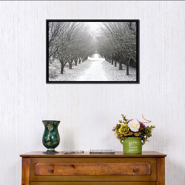 Park Covered By Snow Canvas Wall Art-3 Horizontal-Gallery Wrap-25" x 16"-Tiaracle