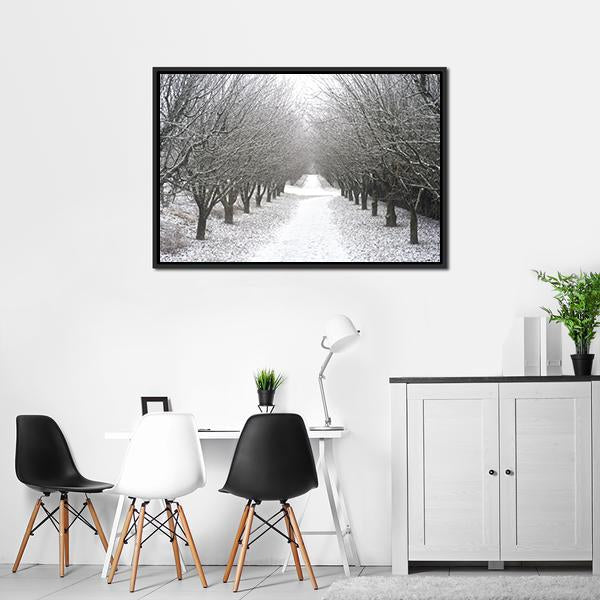 Park Covered By Snow Canvas Wall Art-3 Horizontal-Gallery Wrap-25" x 16"-Tiaracle