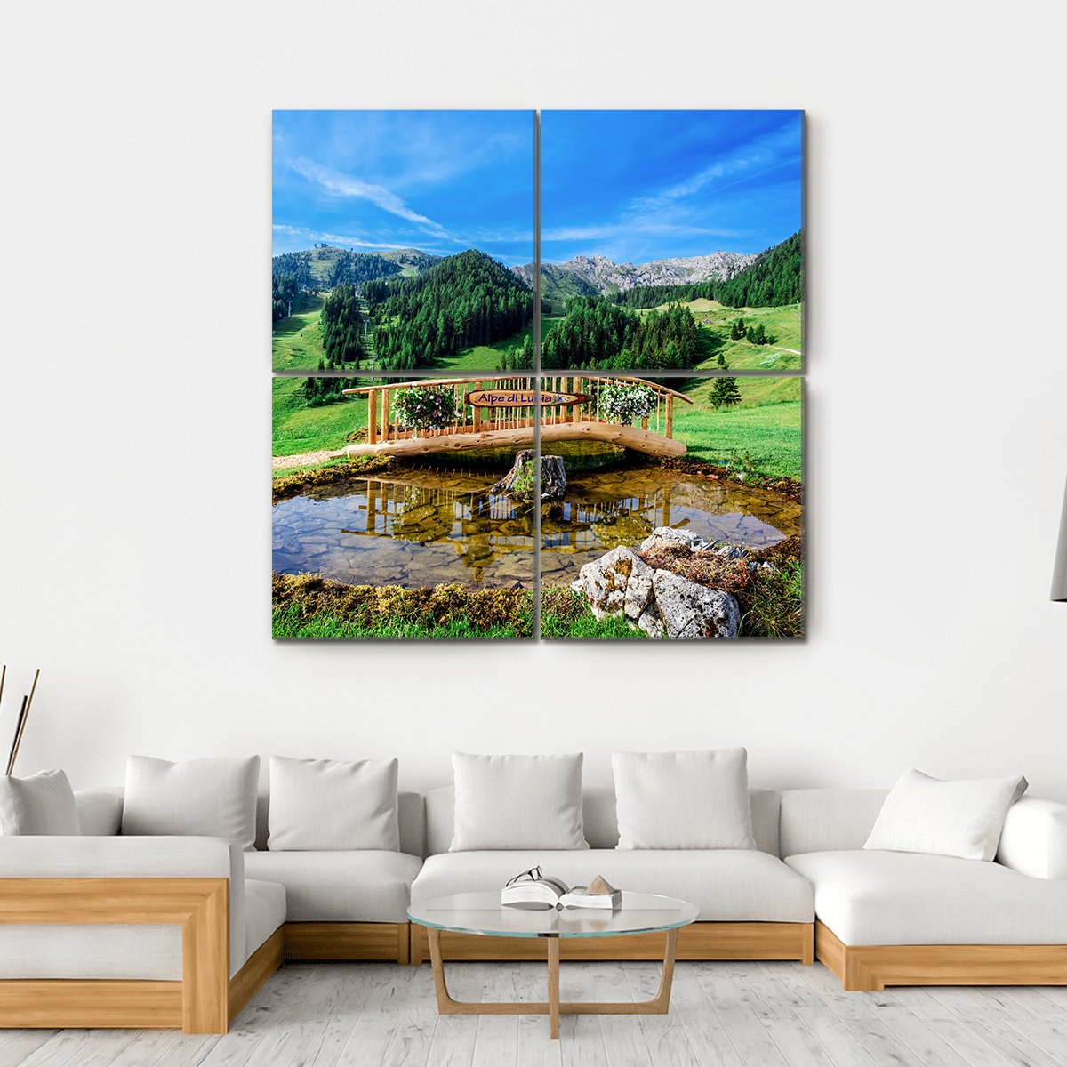 Park In Italy Canvas Wall Art-4 Square-Gallery Wrap-17" x 17"-Tiaracle