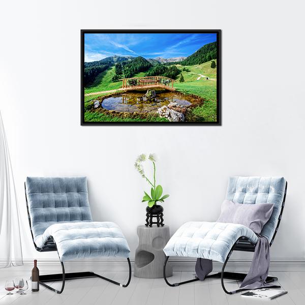 Park In Italy Canvas Wall Art-1 Piece-Floating Frame-24" x 16"-Tiaracle