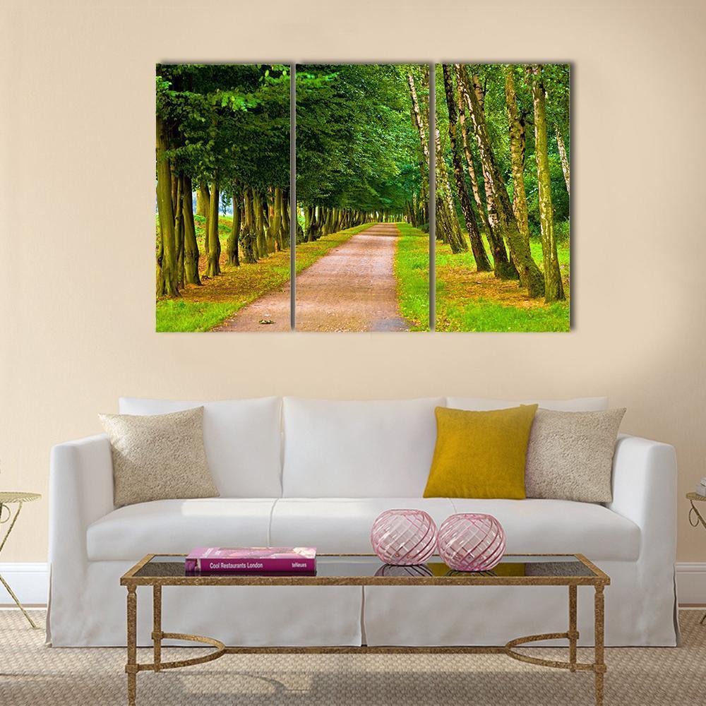 Park In Spring Time Canvas Wall Art-3 Horizontal-Gallery Wrap-37" x 24"-Tiaracle