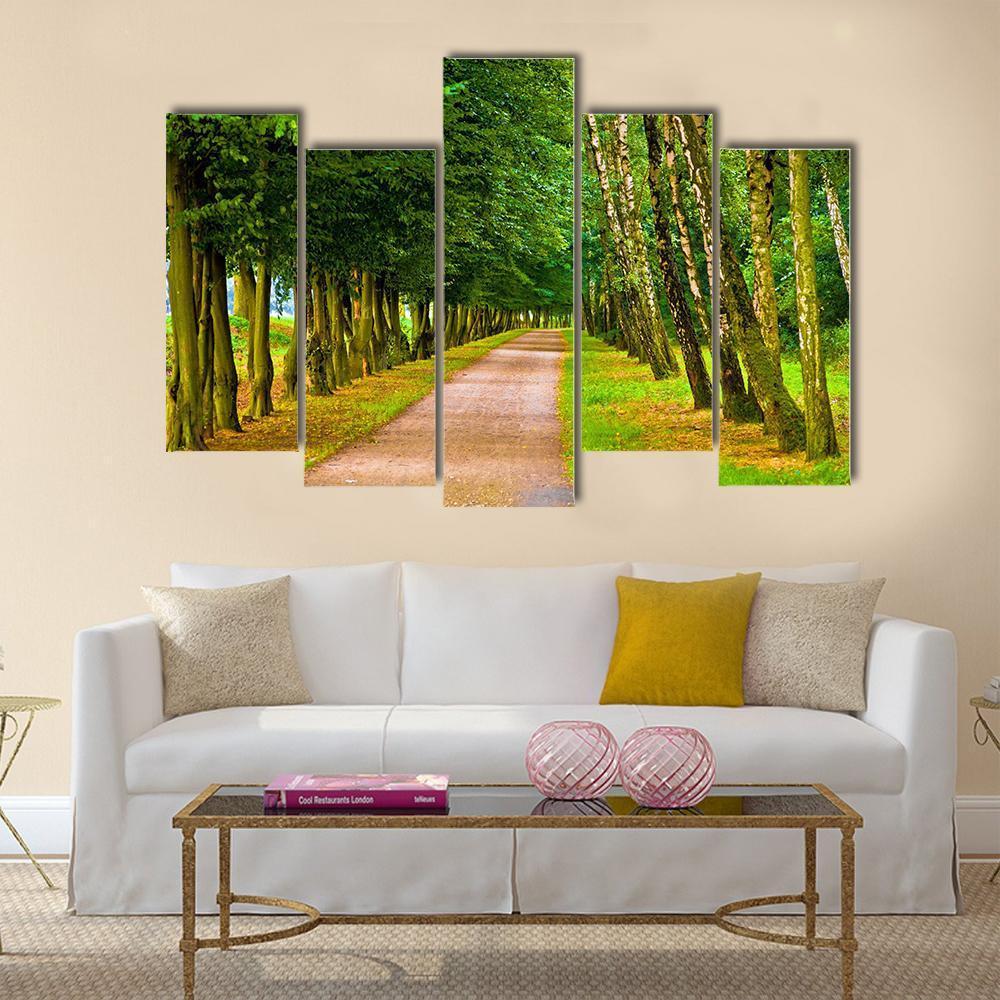 Park In Spring Time Canvas Wall Art-5 Pop-Gallery Wrap-47" x 32"-Tiaracle