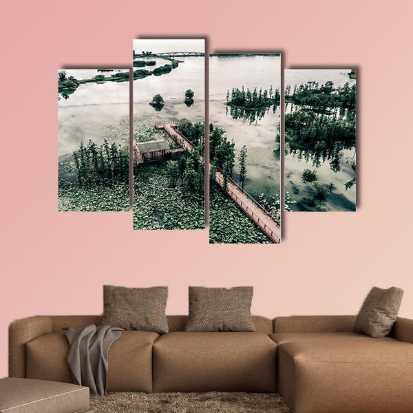 Park Scenery In Canada Canvas Wall Art-4 Pop-Gallery Wrap-50" x 32"-Tiaracle