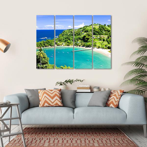 Parlatuvier Bay In Tobago Canvas Wall Art-4 Horizontal-Gallery Wrap-34" x 24"-Tiaracle