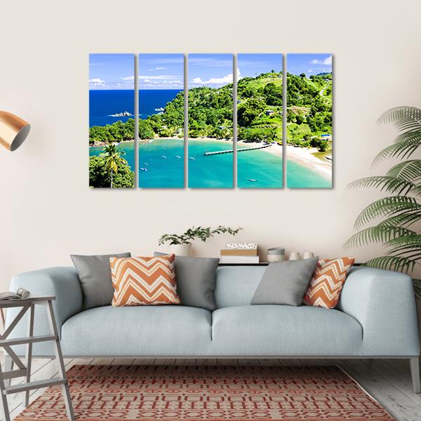 Parlatuvier Bay In Tobago Canvas Wall Art-5 Horizontal-Gallery Wrap-22" x 12"-Tiaracle