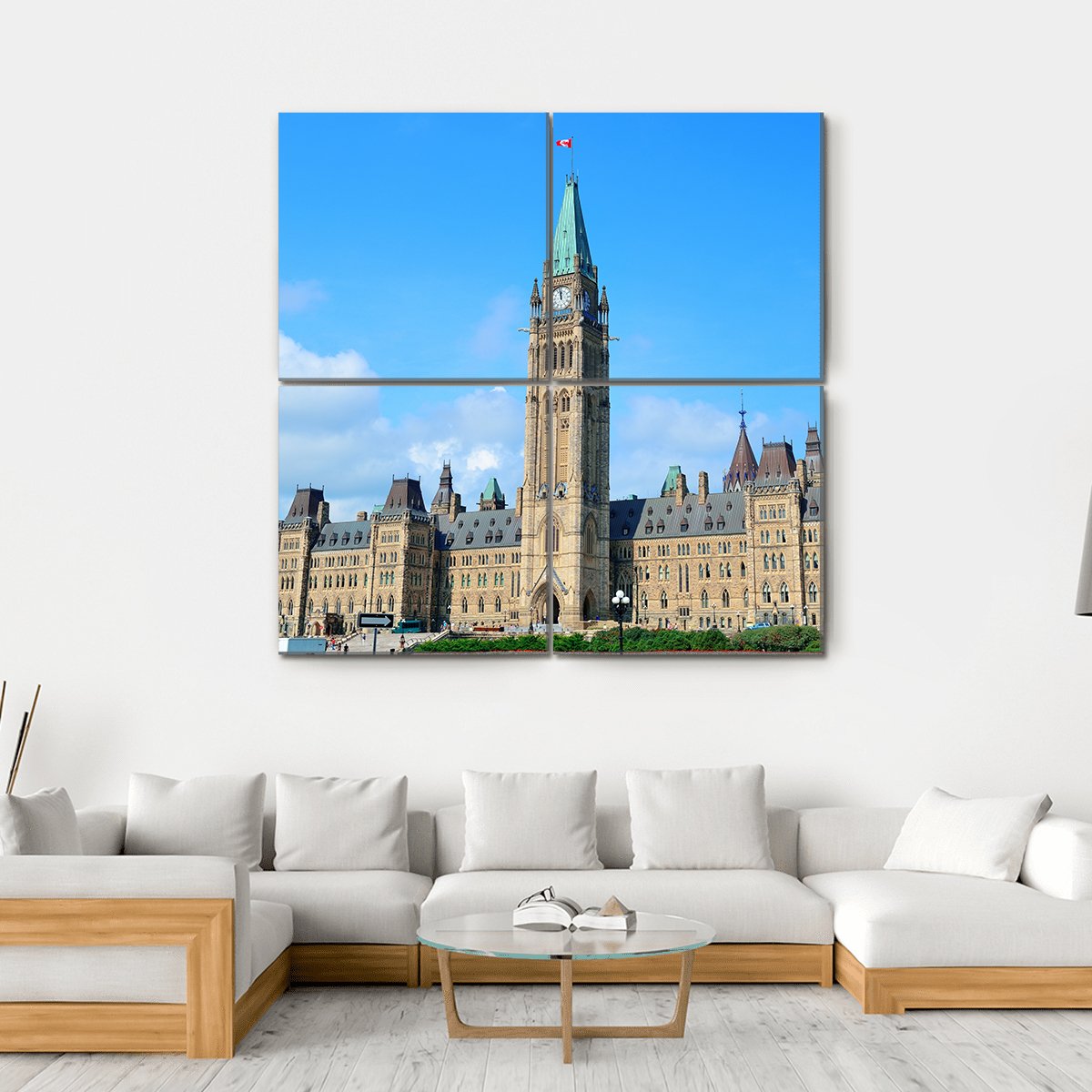 Parliament Hill Building In Ottawa Canada Canvas Wall Art-4 Square-Gallery Wrap-17" x 17"-Tiaracle