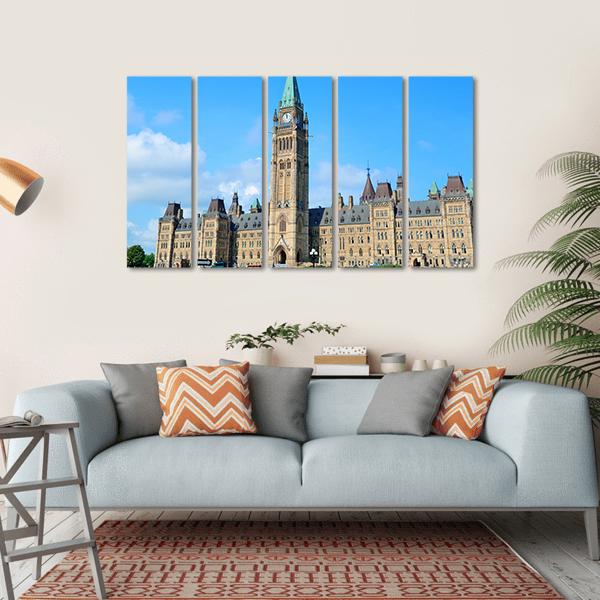 Parliament Hill Building In Ottawa Canada Canvas Wall Art-5 Horizontal-Gallery Wrap-22" x 12"-Tiaracle
