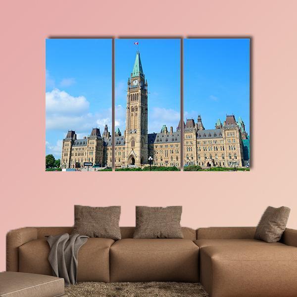 Parliament Hill Building In Ottawa Canada Canvas Wall Art-3 Horizontal-Gallery Wrap-25" x 16"-Tiaracle