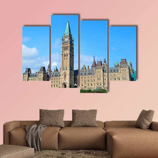 Parliament Hill Building In Ottawa Canada Canvas Wall Art-1 Piece-Gallery Wrap-48" x 32"-Tiaracle