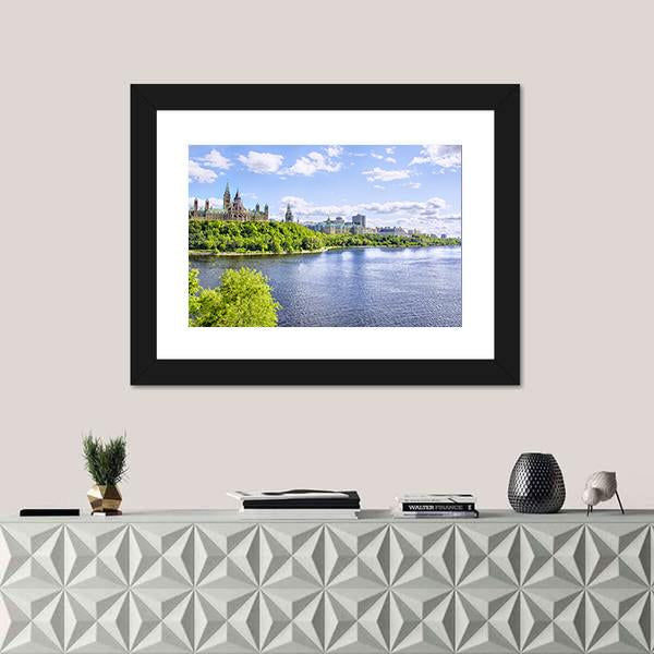 Parliament Of Ottawa Canvas Wall Art-3 Horizontal-Gallery Wrap-25" x 16"-Tiaracle