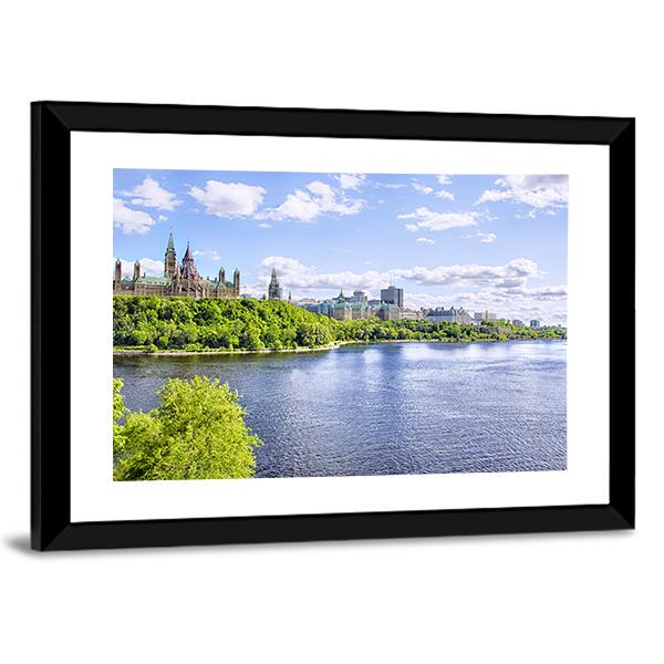 Parliament Of Ottawa Canvas Wall Art-3 Horizontal-Gallery Wrap-25" x 16"-Tiaracle