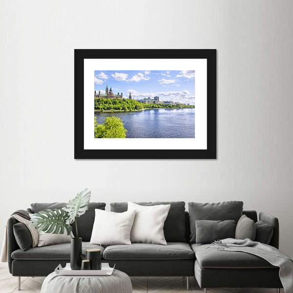 Parliament Of Ottawa Canvas Wall Art-1 Piece-Framed Print-20" x 16"-Tiaracle