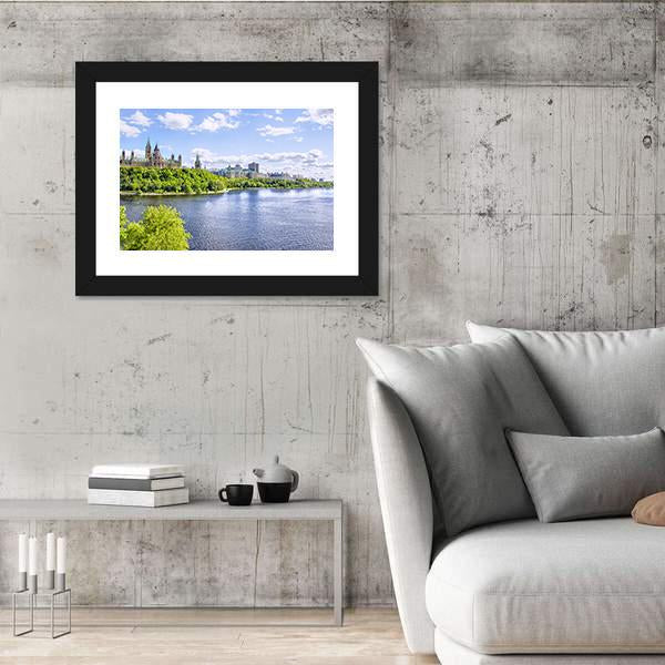 Parliament Of Ottawa Canvas Wall Art-3 Horizontal-Gallery Wrap-25" x 16"-Tiaracle