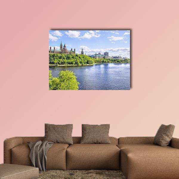 Parliament Of Ottawa Canvas Wall Art-1 Piece-Gallery Wrap-48" x 32"-Tiaracle