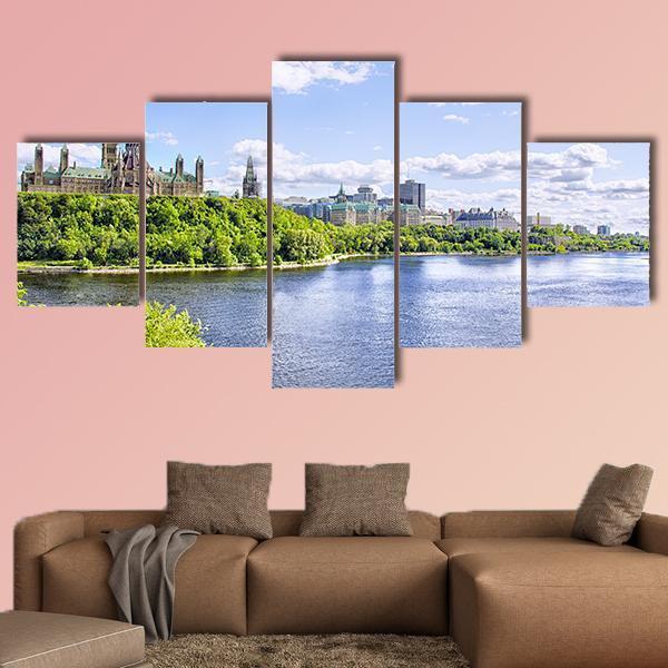 Parliament Of Ottawa Canvas Wall Art-5 Star-Gallery Wrap-62" x 32"-Tiaracle