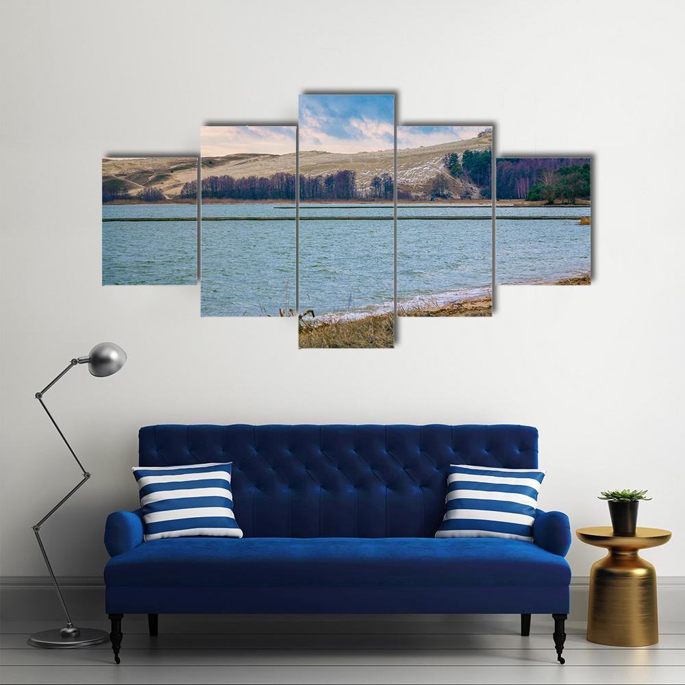 Parnidis Dune In Winter Lithuania Canvas Wall Art-5 Star-Gallery Wrap-62" x 32"-Tiaracle