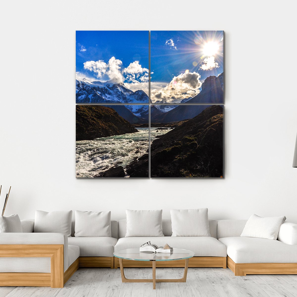 Parque Nacional Torres Del Paine Canvas Wall Art-4 Square-Gallery Wrap-17" x 17"-Tiaracle