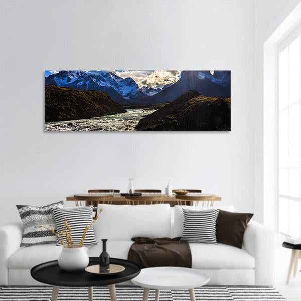 Parque Nacional Torres del Paine In Chile Panoramic Canvas Wall Art-1 Piece-36" x 12"-Tiaracle
