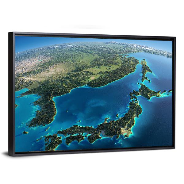 Part Of Asia And The Japanese Sea Canvas Wall Art-3 Horizontal-Gallery Wrap-25" x 16"-Tiaracle