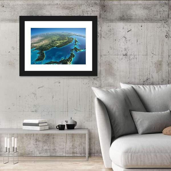 Part Of Asia And The Japanese Sea Canvas Wall Art-3 Horizontal-Gallery Wrap-25" x 16"-Tiaracle