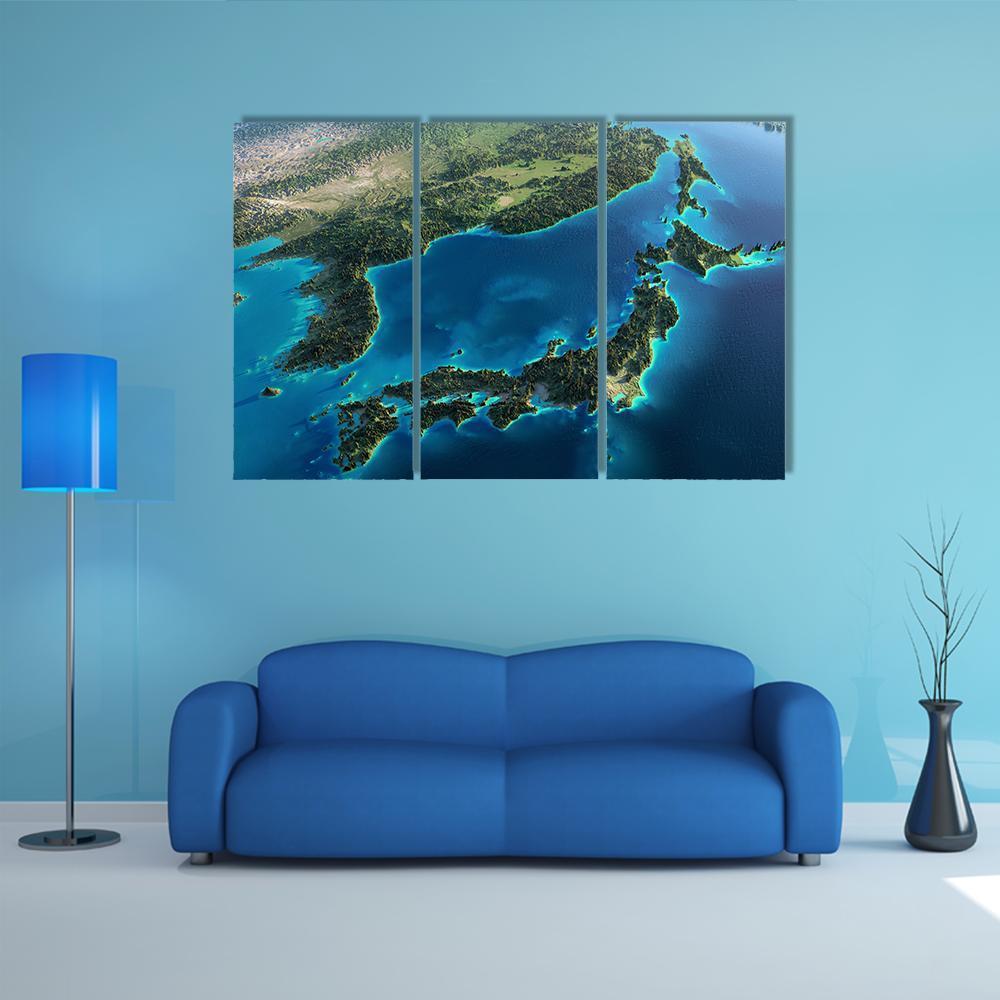 Part Of Asia And The Japanese Sea Canvas Wall Art-3 Horizontal-Gallery Wrap-37" x 24"-Tiaracle