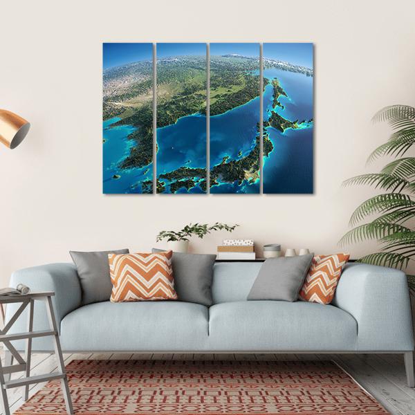 Part Of Asia And The Japanese Sea Canvas Wall Art-4 Horizontal-Gallery Wrap-34" x 24"-Tiaracle