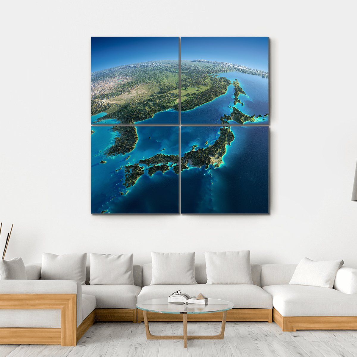 Part Of Asia And The Japanese Sea Canvas Wall Art-4 Square-Gallery Wrap-17" x 17"-Tiaracle